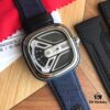 New Arrival Sevenfriday Model M1B/01, 47mm, Automatic Mechanical Movement, Multi-layer 3D Dial, Polished Bezel, Matte Blue Case with Blue Denim Strap
