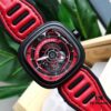 Original Design! New Arrival 2018! Seven Friday's Latest Model! Hot Seller! ~ Diameter 47mm x 13mm, Imported Waterproof Calf Leather Combined with Rubber Strap, Innovative Design Inspired by Red Racing Teams