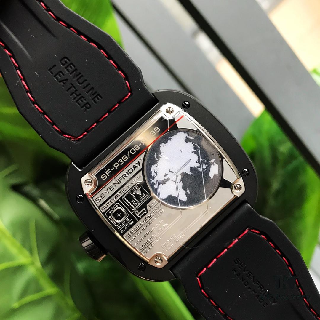 Original Design! New Arrival 2018! Seven Friday's Latest Model! Hot Seller! ~ Diameter 47mm x 13mm, Imported Waterproof Calf Leather Combined with Rubber Strap, Innovative Design Inspired by Red Racing Teams