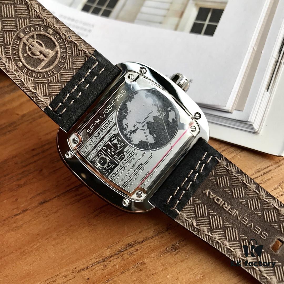 SEVENFRIDAY Seven Fridays M1/03 Movement: Original Japanese Citizen 8215 Mechanical Movement, Dial: Reinforced Blue Light Glass, Strap: Imported Calf Leather, Material: Premium 316 Stainless Steel, Case Size: 47mm x 47mm, High-End Market Quality, Precision Craftsmanship, Full Series with NFC Function