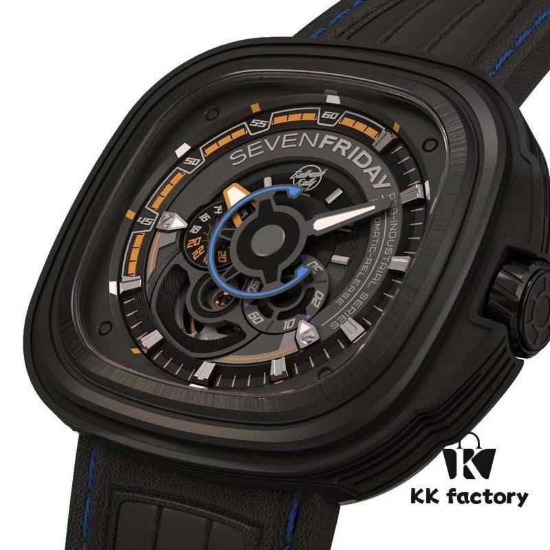 New Arrival in Stock! SevenFriday SF-B/02 Bullrush Really 2017 Limited Edition Luxury Watch with Unique Disc Design Replacing Hands, 3D Full Appearance