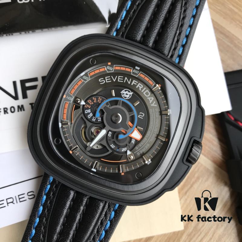 New Arrival in Stock! SevenFriday SF-B/02 Bullrush Really 2017 Limited Edition Luxury Watch with Unique Disc Design Replacing Hands, 3D Full Appearance