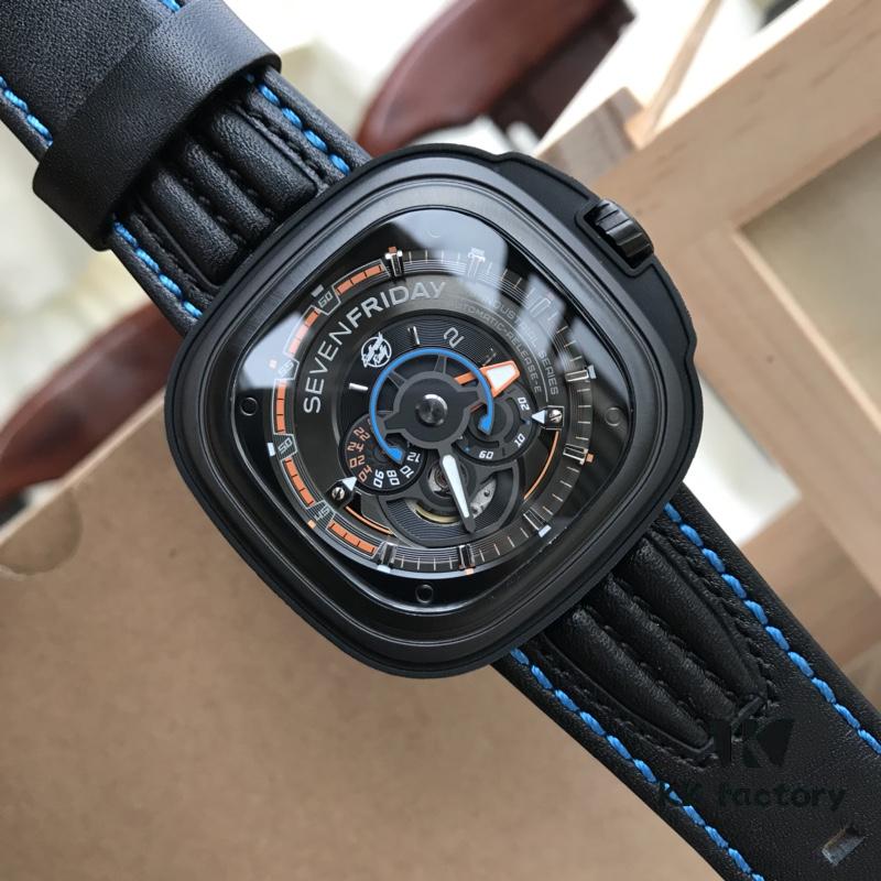 New Arrival in Stock! SevenFriday SF-B/02 Bullrush Really 2017 Limited Edition Luxury Watch with Unique Disc Design Replacing Hands, 3D Full Appearance