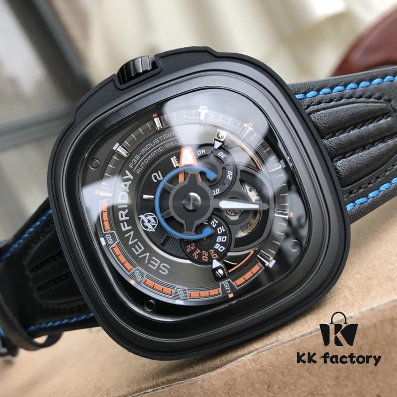 New Arrival in Stock! SevenFriday SF-B/02 Bullrush Really 2017 Limited Edition Luxury Watch with Unique Disc Design Replacing Hands, 3D Full Appearance