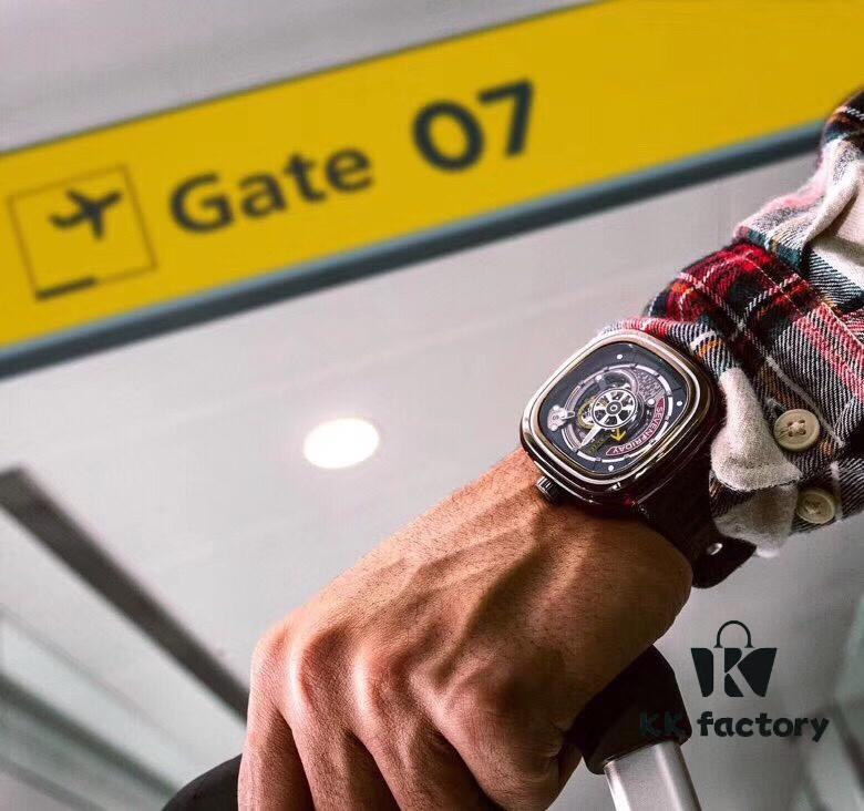 New Arrival SevenFriday, Only Original Factory Stock! Model S1/3, ~47mm Diameter, Genuine Mechanical Movement, Multi-Layer 3D Dial, Sharp Edges, Fully Polished Bezel, Matte Blue Case with Gray Canvas Strap, Highly Stylish, Comes with Original Packaging and an Additional Original Black Silicone Strap!