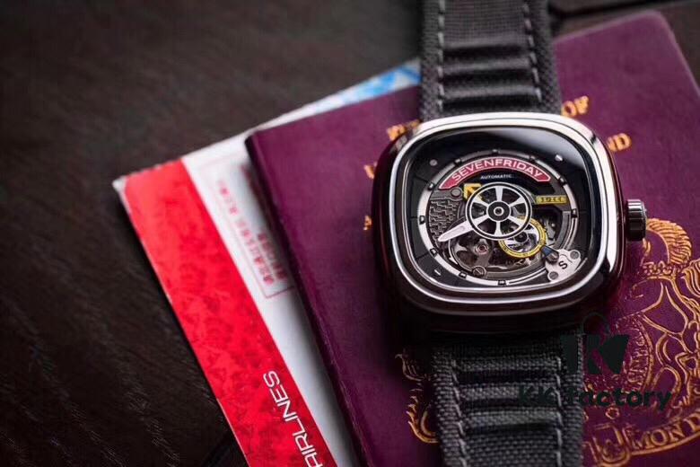 New Arrival SevenFriday, Only Original Factory Stock! Model S1/3, ~47mm Diameter, Genuine Mechanical Movement, Multi-Layer 3D Dial, Sharp Edges, Fully Polished Bezel, Matte Blue Case with Gray Canvas Strap, Highly Stylish, Comes with Original Packaging and an Additional Original Black Silicone Strap!