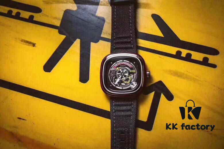 New Arrival SevenFriday, Only Original Factory Stock! Model S1/3, ~47mm Diameter, Genuine Mechanical Movement, Multi-Layer 3D Dial, Sharp Edges, Fully Polished Bezel, Matte Blue Case with Gray Canvas Strap, Highly Stylish, Comes with Original Packaging and an Additional Original Black Silicone Strap!