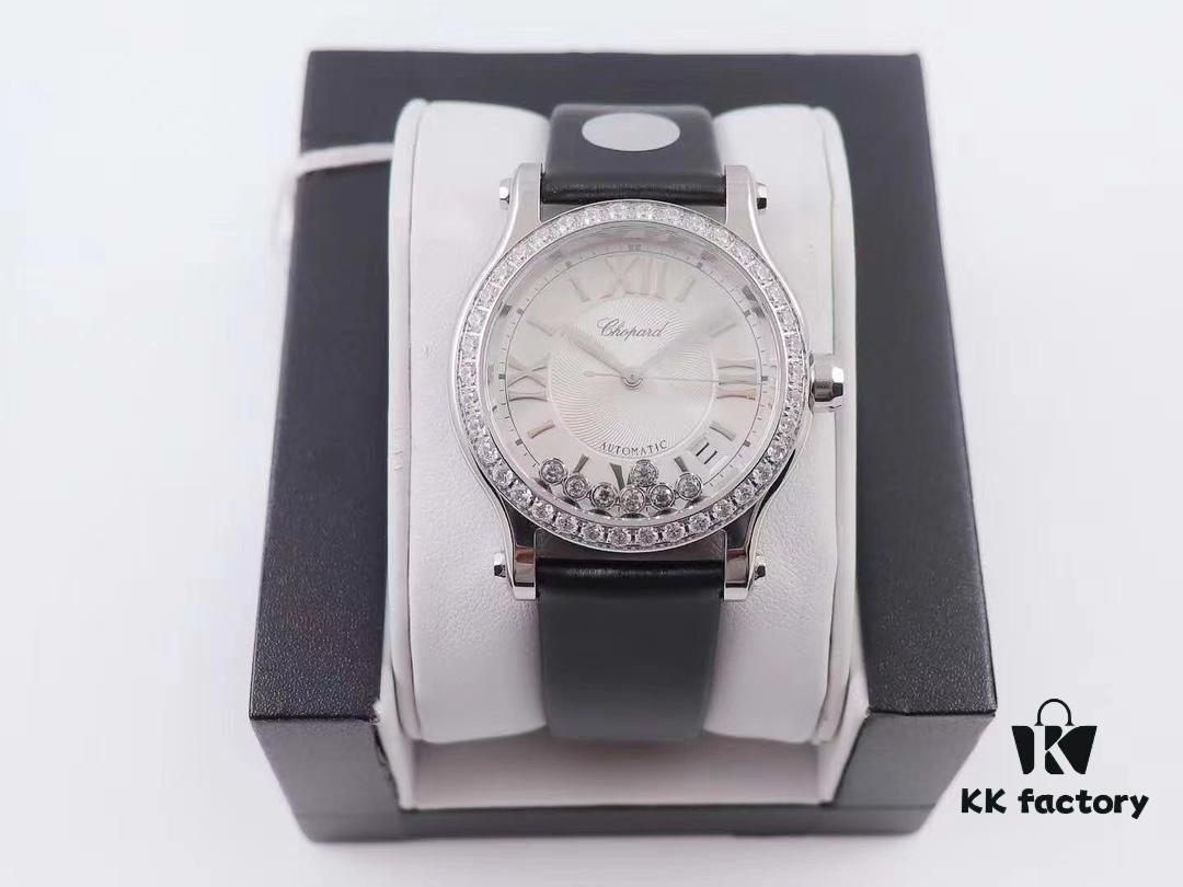 YF Authentic Mold New Release Chopard Happy Diamonds 278559-3003 with Handcrafted Silk Strap Exuding Unmistakable Luxury