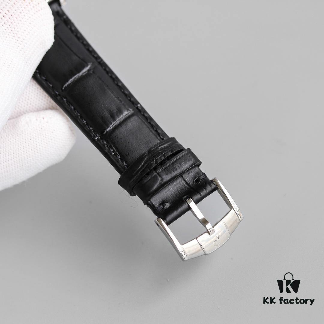 Piaget Altiplano Series Men's Leather Strap Watch with Baguette and Round Diamonds