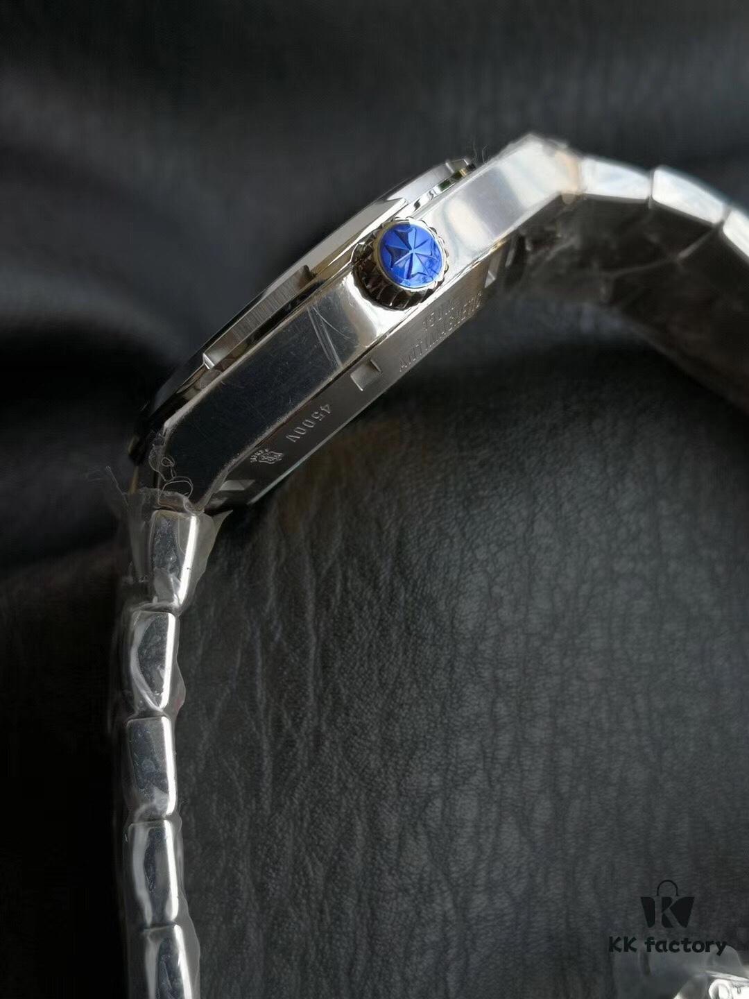 8F Luxury: Vacheron Constantin Overseas Tourbillon 4500V/110A-B126 Watch (Stainless Steel - Silver Dial with Sunburst Satin Silk Finish, Velvet-Like Smooth Bezel, 18K Gold Hour Markers, Hands with White Luminescent Coating, Custom 5100 Fully Automatic Movement, 41mm), Dedicated to the Bold and Resolute Traveler, Heaven Protects the Globe