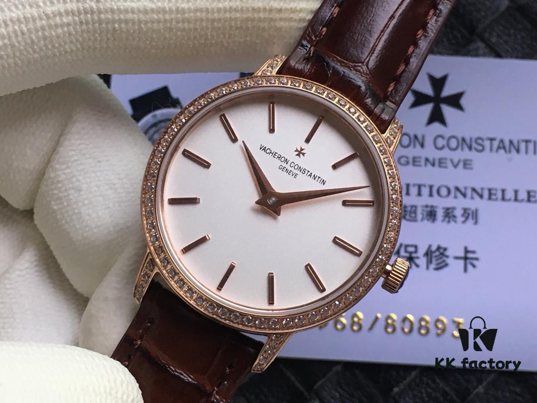 Top Version, New Year Celebration Model, Vacheron Constantin PATRIMONY Heritage Series, Men's and Women's Couple Watch, Model 43076-OOOP-9875, Equipped with Imported 9015 Modified Replica of Original Vacheron Constantin Cal.1120 Movement, Men's Diameter 41mm, Women's 33mm, Thickness 8mm, Each Watch Movement Has an Independent Serial Number (Real Shot, No Photoshop)
