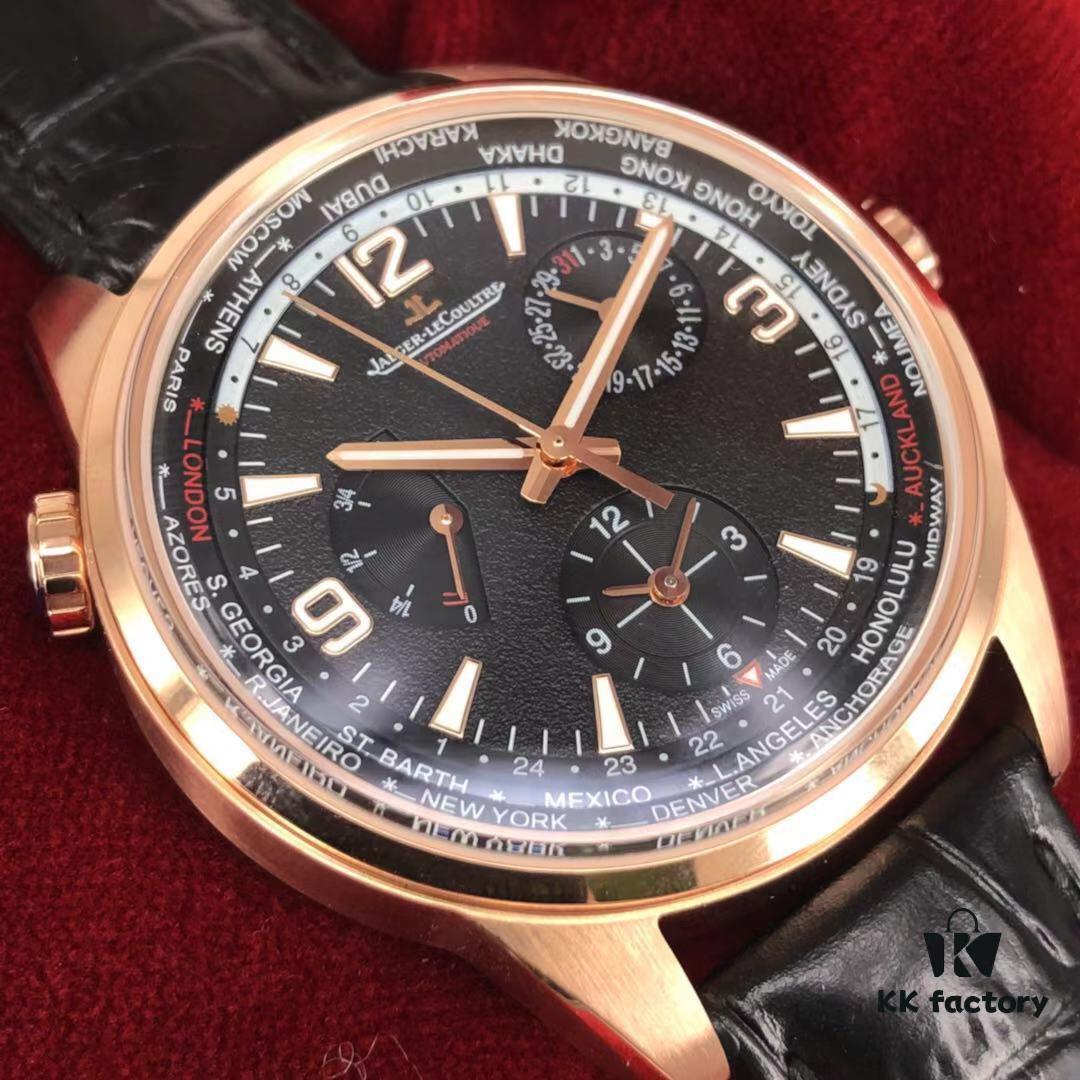 JL Jaeger LeCoultre Geophysic Geographic World Time Watch - Blue-Black Gradient and Full Black Dial, Sapphire Crystal, 936A/1 Automatic Movement