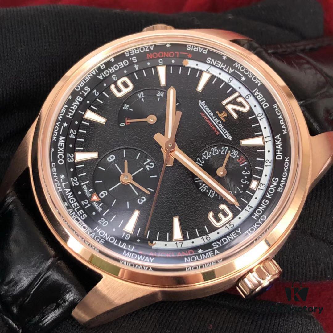 JL Jaeger LeCoultre Geophysic Geographic World Time Watch - Blue-Black Gradient and Full Black Dial, Sapphire Crystal, 936A/1 Automatic Movement