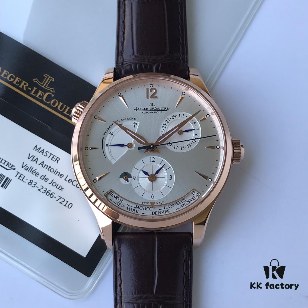 TWA Factory V2 Upgraded Version #39495 | Highest Market Version JL Jaeger LeCoultre 'Geophysicist Master' Multifunction Watch with Cal.939A Movement, 42mm 316L Stainless Steel Case, Date Display, Dual Time Zone, Power Reserve Indicator