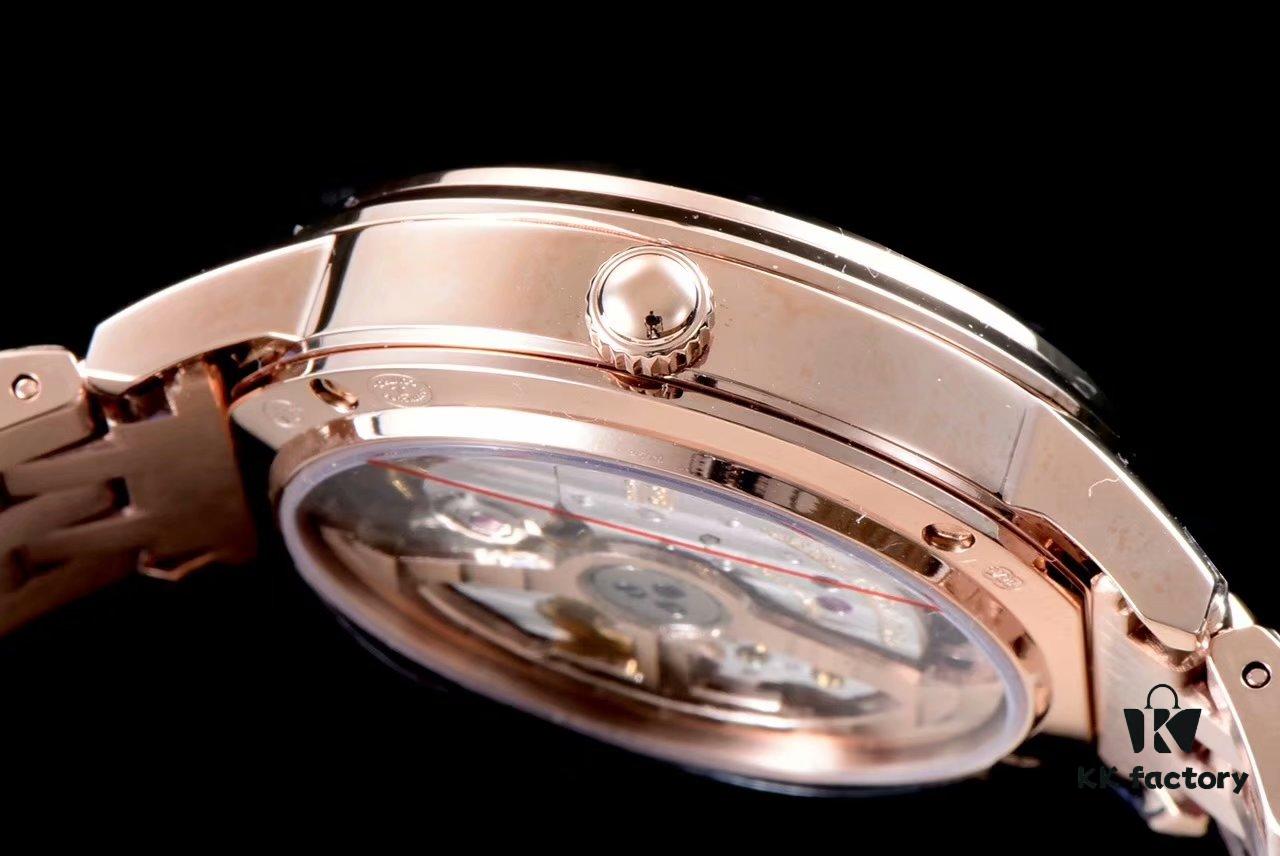 BF Fine V2 Edition Jaeger Rendez-Vous Series Automatic Mechanical Ladies' Watch with Imported Italian Cow Leather Strap, Top-Quality Blued Steel Hands, Equipped with Modified 9015 Movement (Without Additional Plate) Mimicking Original Cal.898A Automatic Self-Winding Movement, Featuring Day-Night Display, Diameter: 34mm, Thickness: 10mm