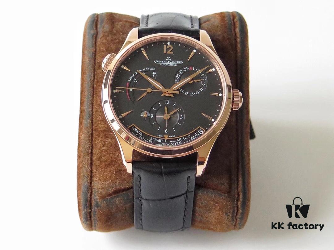 TWA Factory V2 Upgraded Version! [Top Market Edition] JL Jaeger LeCoultre 'Geophysicist Master' Multifunction Watch with Cal.939A Movement, 42mm Stainless Steel Case, Date Display, Dual Time Zone, Power Reserve Indicator