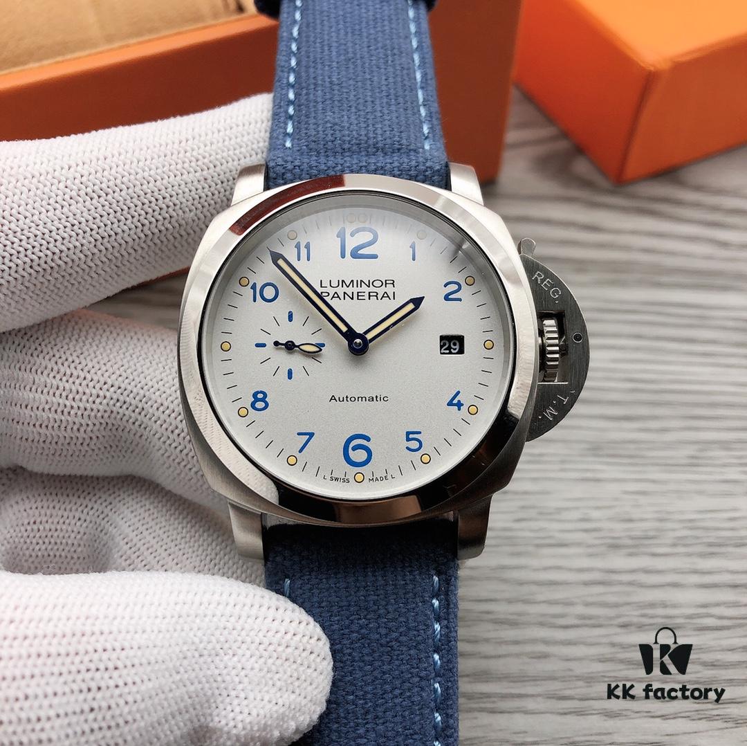 Panerai PAM00906 LUMINOR DUE Series Automatic Mechanical Men's Watch, 47mm, Stainless Steel, 5.3mm Thick, Equipped with Panerai Manufacture Automatic Swiss Movement