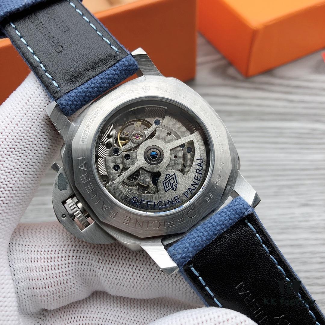 Panerai PAM00906 LUMINOR DUE Series Automatic Mechanical Men's Watch, 47mm, Stainless Steel, 5.3mm Thick, Equipped with Panerai Manufacture Automatic Swiss Movement