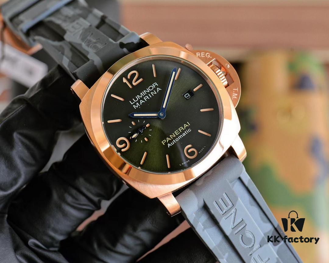 Panerai PANERAI Arc-coated Glass 44mm*16mm Automatic Mechanical Watch with Camouflage Rubber Strap and Original Buckle