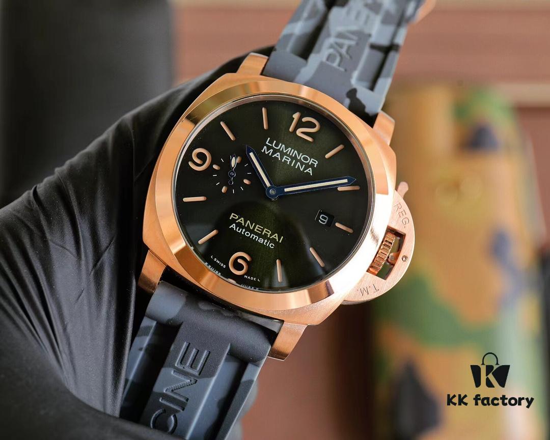 Panerai PANERAI Arc-coated Glass 44mm*16mm Automatic Mechanical Watch with Camouflage Rubber Strap and Original Buckle