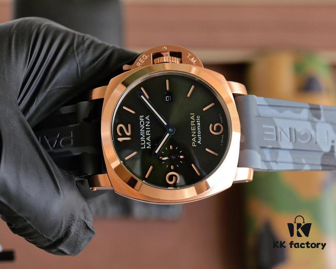Panerai PANERAI Arc-coated Glass 44mm*16mm Automatic Mechanical Watch with Camouflage Rubber Strap and Original Buckle