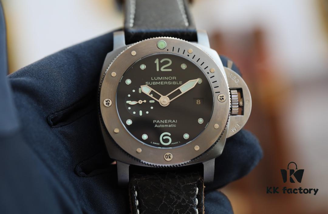 Panerai PANERAI Arc-shaped Coated Glass 47mm*16mm Full Grain Leather Strap with Original Pin Buckle Fully Automatic Mechanical Movement Bronze/Titanium Case A Watch from the Tough Man