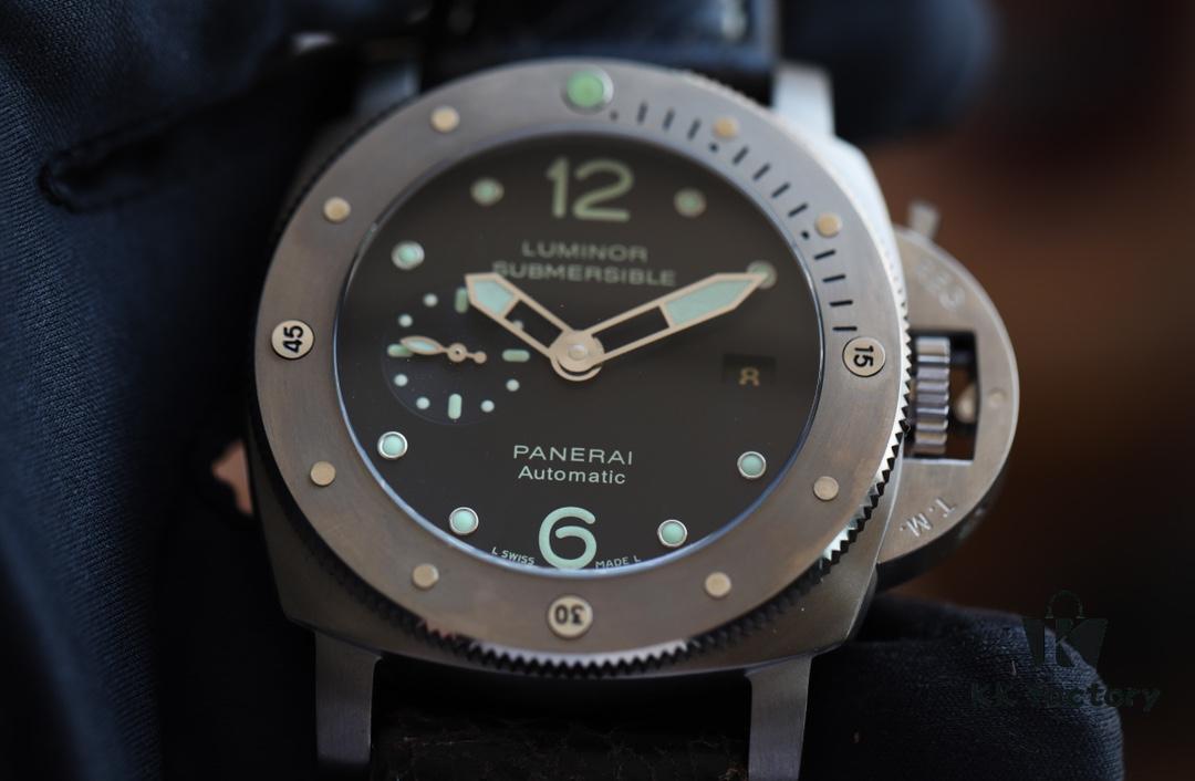 Panerai PANERAI Arc-shaped Coated Glass 47mm*16mm Full Grain Leather Strap with Original Pin Buckle Fully Automatic Mechanical Movement Bronze/Titanium Case A Watch from the Tough Man