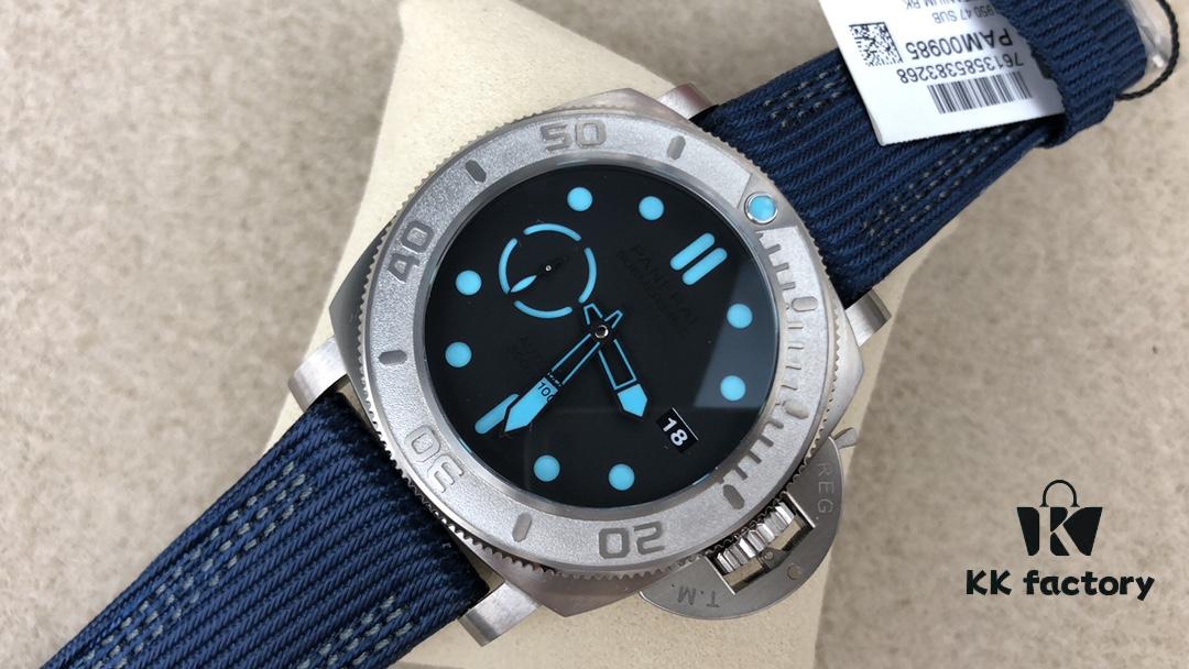 vsPAM985-47mm, Panerai 2019 Heartfelt Creation: Internal Floating Logo, Dimensional Numerical Bezel, Trigonic Clear Dial, PET Resin Fiber Strap, Perfect Fusion of Classic and Modern Design Elements, Breaking Self-limitations