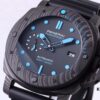 VS Panerai SUBMERSIBLE Series Automatic Mechanical Diving Watch PAM01616 CARBOTECH Carbon Fiber Case Diving Countdown Bezel with Blue Scale Line Sapphire Crystal Screw-down Crown with Safety Bridge Titanium PVD Black Case Back with Engraved Submarine Pattern