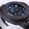 VS Panerai SUBMERSIBLE Series Automatic Mechanical Diving Watch PAM01616 CARBOTECH Carbon Fiber Case Diving Countdown Bezel with Blue Scale Line Sapphire Crystal Screw-down Crown with Safety Bridge Titanium PVD Black Case Back with Engraved Submarine Pattern