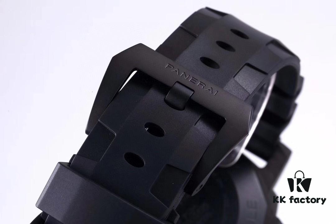 VS Panerai SUBMERSIBLE Series Automatic Mechanical Diving Watch PAM01616 CARBOTECH Carbon Fiber Case Diving Countdown Bezel with Blue Scale Line Sapphire Crystal Screw-down Crown with Safety Bridge Titanium PVD Black Case Back with Engraved Submarine Pattern