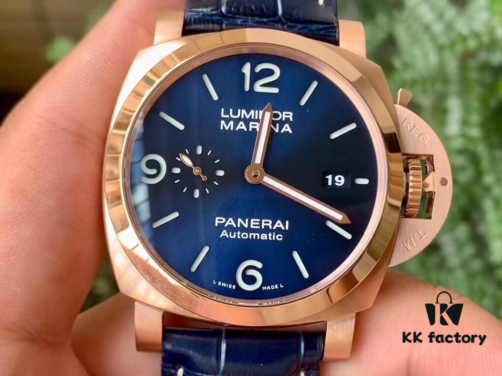 VS2020 New Arrival: 44MM 'Provocative Blue' Lumino Rosso Gold Panerai Watch PAM 1112