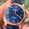 VS2020 New Arrival: 44MM 'Provocative Blue' Lumino Rosso Gold Panerai Watch PAM 1112
