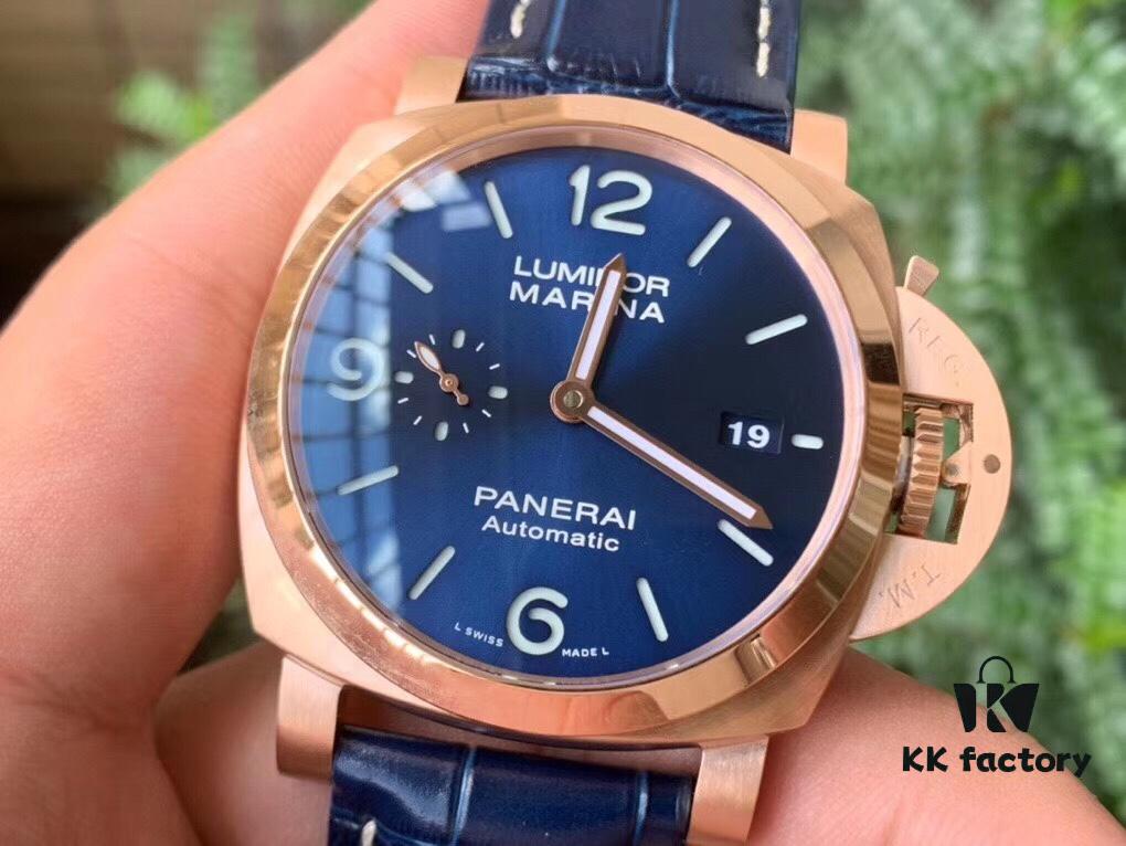 VS2020 New Arrival: 44MM 'Provocative Blue' Lumino Rosso Gold Panerai Watch PAM 1112