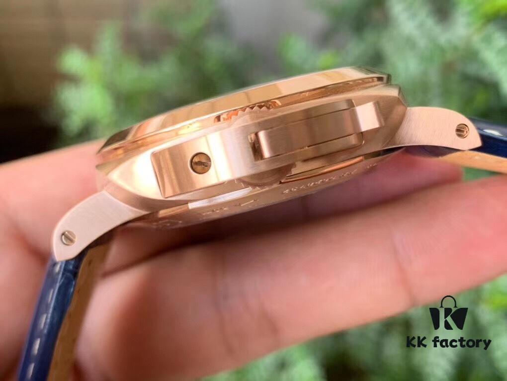 VS2020 New Arrival: 44MM 'Provocative Blue' Lumino Rosso Gold Panerai Watch PAM 1112