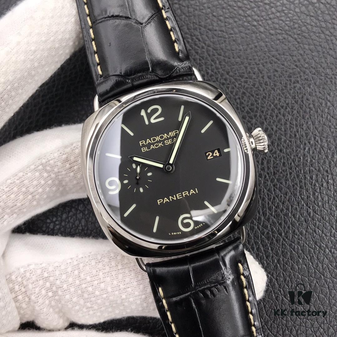VS Luxury Panerai Pam388, Classic Bridgeless Design, 45mm Case Easy to Wear, Full Polished 316L Stainless Steel with Sapphire Crystal and Sandwich Dial Structure