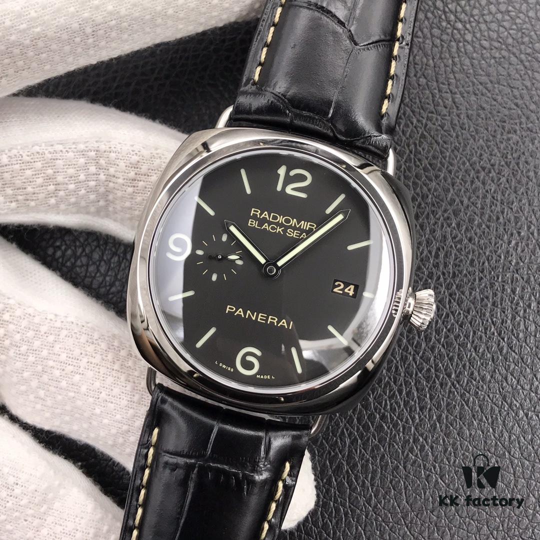 VS Luxury Panerai Pam388, Classic Bridgeless Design, 45mm Case Easy to Wear, Full Polished 316L Stainless Steel with Sapphire Crystal and Sandwich Dial Structure