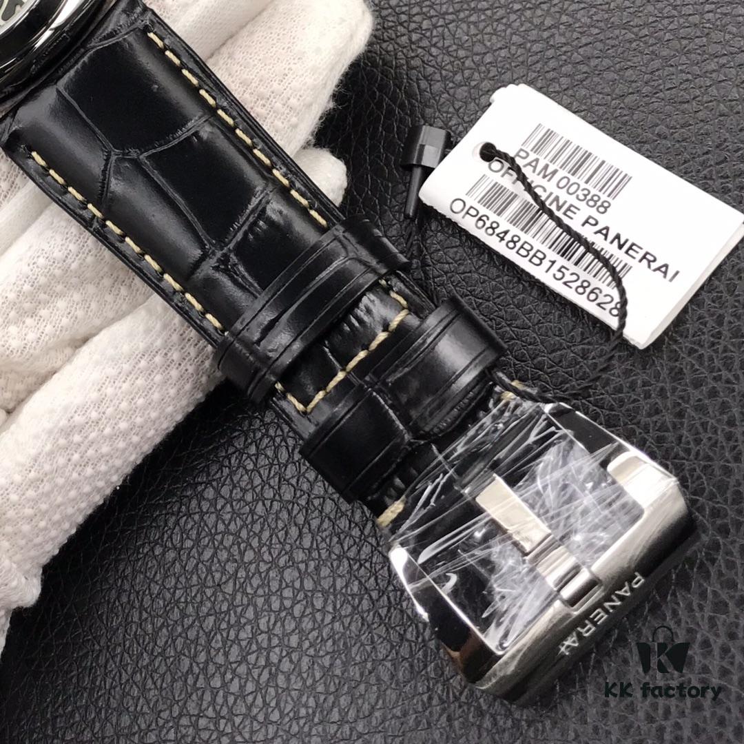 VS Luxury Panerai Pam388, Classic Bridgeless Design, 45mm Case Easy to Wear, Full Polished 316L Stainless Steel with Sapphire Crystal and Sandwich Dial Structure