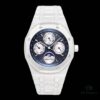 A White Ceramic Royal Oak Series with Grande Tapisserie Dial, Featuring Date, Day, Month, and Astronomically Accurate Moon Phase Display