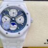 APS AP Royal Oak Series White Ceramic 26579 True Moon Phase Grande Tapisserie Dial 41mm Authentic Automatic Movement 5134 Slim 10.5mm Real Functions