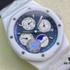 APS AP Royal Oak Series White Ceramic 26579 True Moon Phase Grande Tapisserie Dial 41mm Authentic Automatic Movement 5134 Slim 10.5mm Real Functions