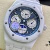 APS AP Royal Oak Series White Ceramic 26579 True Moon Phase Grande Tapisserie Dial 41mm Authentic Automatic Movement 5134 Slim 10.5mm Real Functions