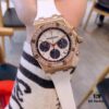 AP Royal Oak Offshore Series Luxury Full Diamond Ladies' Watch, Super Cool and Fashionable, Six-Hand VK Chronograph with Imported Quartz Movement, Sapphire Scratch-Resistant Glass, 316 Stainless Steel Case, Imported Rubber Strap, the Ultimate Classic Among Audemars Piguet Ladies' Watches