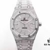 TZ Royal Oak Series 15452 Men's Full Diamond Pavé Watch (New Version: Side Diamonds, Bracelet Set with Large Square Diamonds, Bar Index Markers, and Built-in Logo)