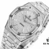 TZ Royal Oak Series 15452 Men's Full Diamond Pavé Watch (New Version: Side Diamonds, Bracelet Set with Large Square Diamonds, Bar Index Markers, and Built-in Logo)