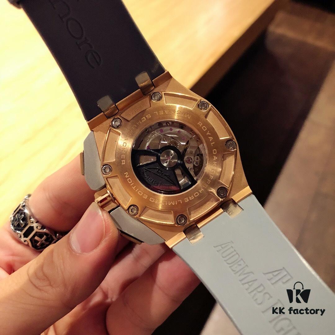 Audemar Piguet Royal Oak Offshore Series with Imported Multi-Function Automatic Mechanical Movement, Anti-Glare Sapphire Crystal, 316 Stainless Steel Case, and Imported Rubber Strap with Original Pin Buckle! Size: 44MM x 13MM