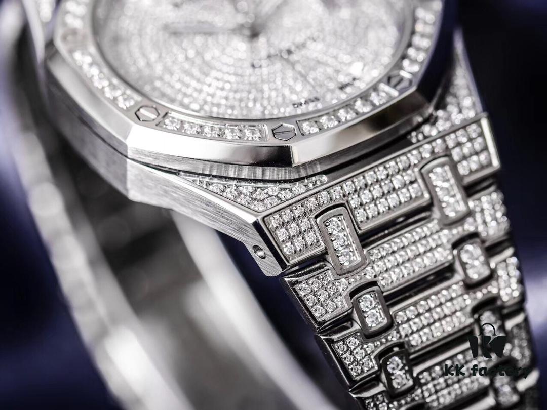 TZ Audemars Piguet Royal Oak Series 15452 Men's Full Diamond Sky-Dweller Watch with Hand-Set Moissanite