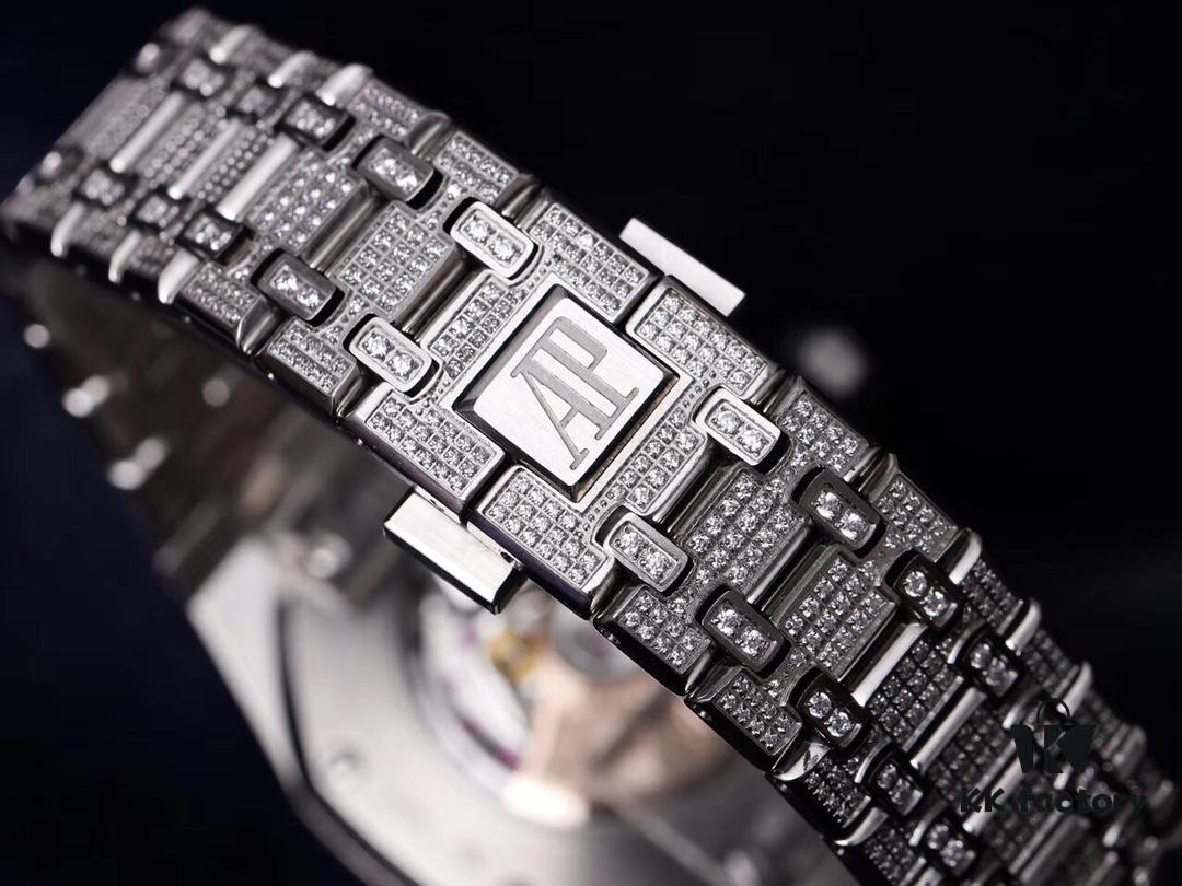 TZ Audemars Piguet Royal Oak Series 15452 Men's Full Diamond Sky-Dweller Watch with Hand-Set Moissanite
