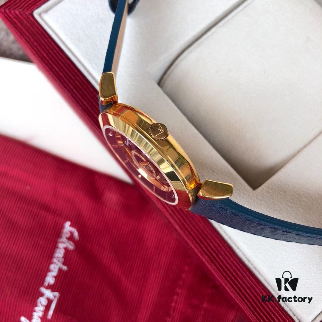 Salvatore Ferragamo FQ4 Quartz Women's Watch, 37mm Case, Sapphire Crystal, Mother-of-Pearl Dial, Calfskin Strap