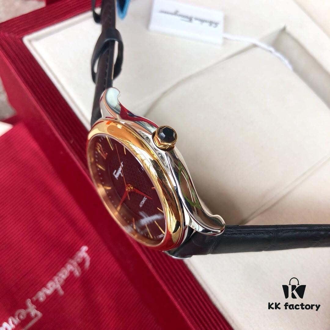 New Launch! Ferragamo New Model Automatic Mechanical Men's Watch with Original ETA2824 Movement, Sapphire Crystal, 41mm Case Diameter, Back Transparent Case Back, 50m Water Resistance, Three Colors Available